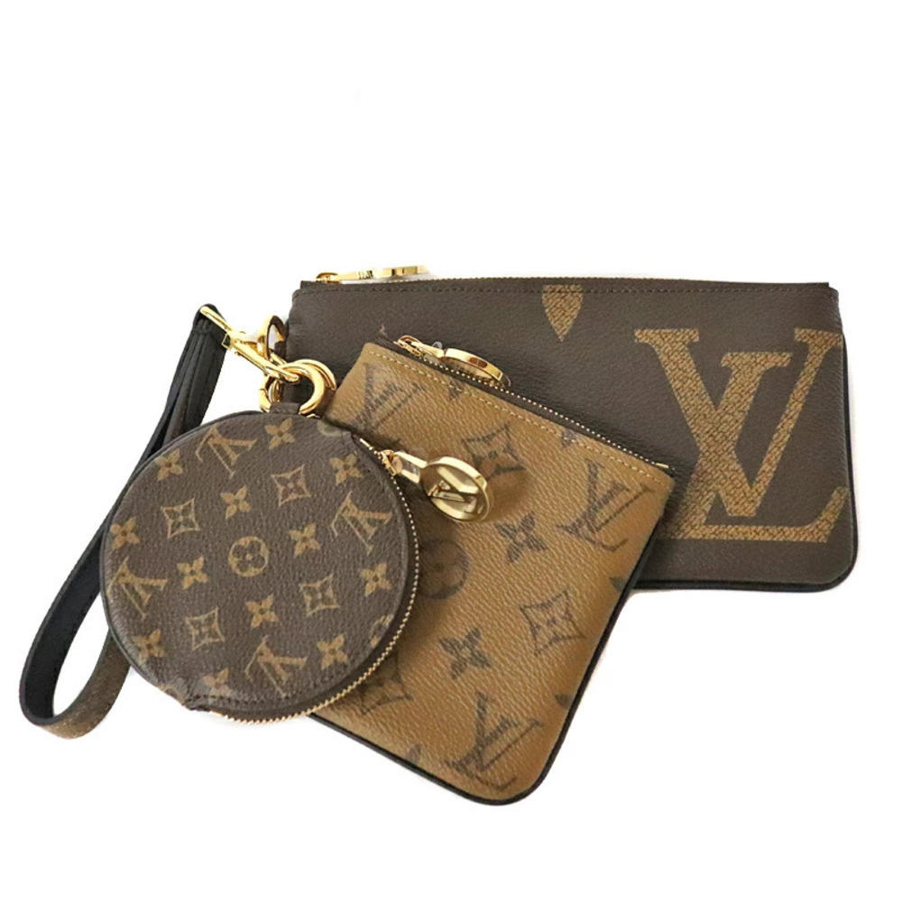 LOUIS VUITTON Pochette Trio Monogram Giant Reverse Clutch Bag Set